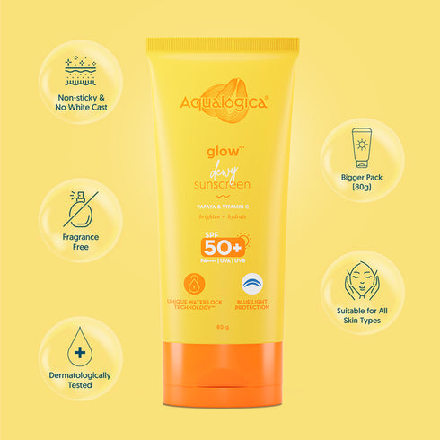 Aqualogica Glow+ Dewy Lightweight & Hydrating Sunscreen